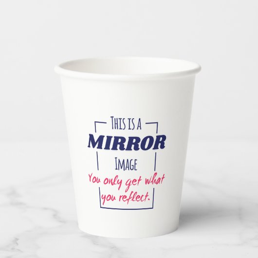 Spiegelreflexions-Mindset Motivationsdesign Pappbecher (Vorderseite)