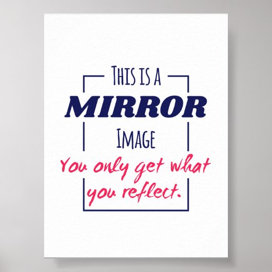 Spiegelreflexions-Mindset Motivationsdesign Poster (Vorne)