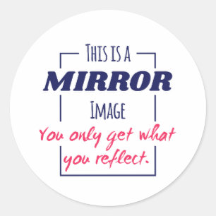 Spiegelreflexions-Mindset Motivationsdesign Runder Aufkleber