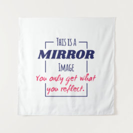 Spiegelreflexions-Mindset Motivationsdesign Wandteppich