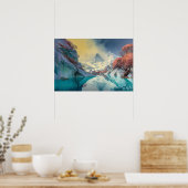 Spiegelsee in den Bergen Poster (Küche)