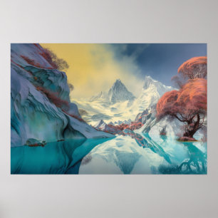 Spiegelsee in den Bergen Poster