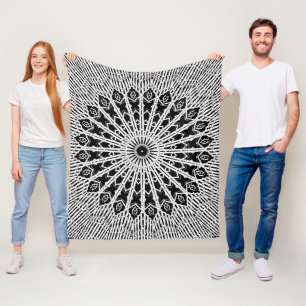 Spiegelsymmetrisches Mandala Fleecedecke