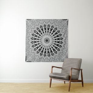 Spiegelsymmetrisches Mandala Wandteppich