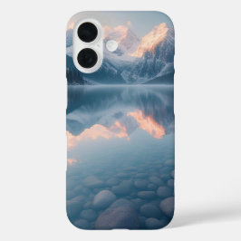 Spiegelung am eisigen Moränensee iPhone 16 Hülle