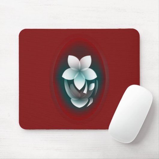 Spiegelung der weißen Blume Mousepad (Mit Mouse)