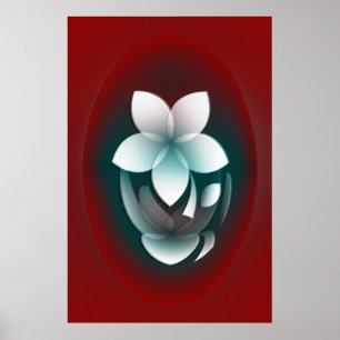 Spiegelung der weißen Blume Poster