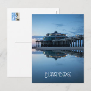 Spiegelungen am Blankenberge Pier zur Blaue Stunde Feiertagspostkarte
