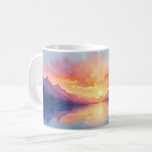 Spiegelungen der Gebirgssonne Kaffeetasse (Vorderseite Links)
