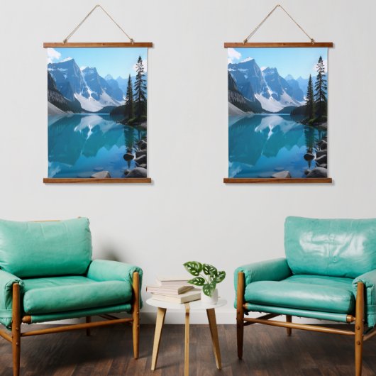 Spiegelungen der Ruhe Wandteppich Mit Holzrahmen (Wohnzimmer)