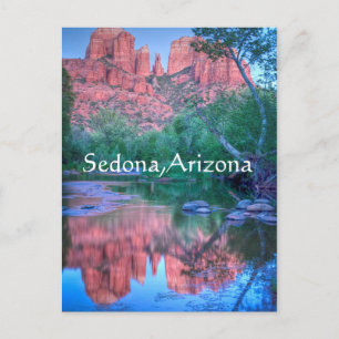 Spiegelungen von Cathedral Rock Sedona, Arizona Postkarte