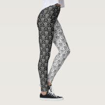 Spiegelverkehrte Schwarz-Weiß-Damask-Muster