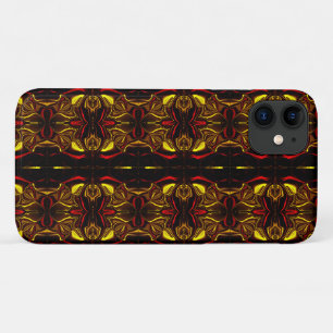 Spieglein - Gold und rot gebogene Spuren mit dunkl Case-Mate iPhone Hülle