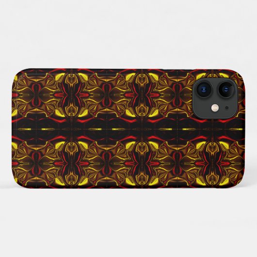 Spieglein - Gold und rot gebogene Spuren mit dunkl Case-Mate iPhone Hülle (Rückseite (Horizontal))