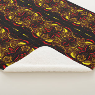 Spieglein - Gold und rot gebogene Spuren mit dunkl Sherpadecke