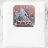 Spiel 2010 quadratischer aufkleber (Tasche)