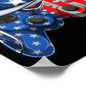 Spiel 4. Juli Controller American Flag Kids Boy Poster (Ecke)