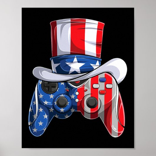 Spiel 4. Juli Controller American Flag Kids Boy Poster (Vorne)