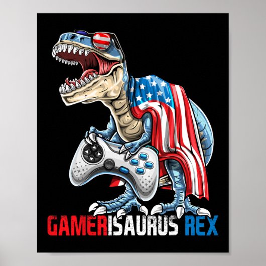Spiel 4. Juli T Rex Dinosaur Amerisaurus Rex Bo Poster (Vorne)