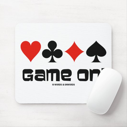 Spiel an! (Vier Karten-Anzüge) Mousepad (Mit Mouse)