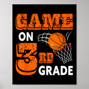 Spiel auf 3. Klasse Basketball zurück zum Schulspa Poster