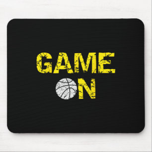 Spiel auf Basketball; Blue Black Yellow Gold Team Mousepad
