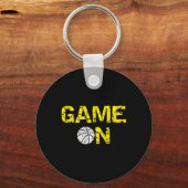 Spiel auf Basketball; Blue Black Yellow Gold Team Schlüsselanhänger (Vorderseite)