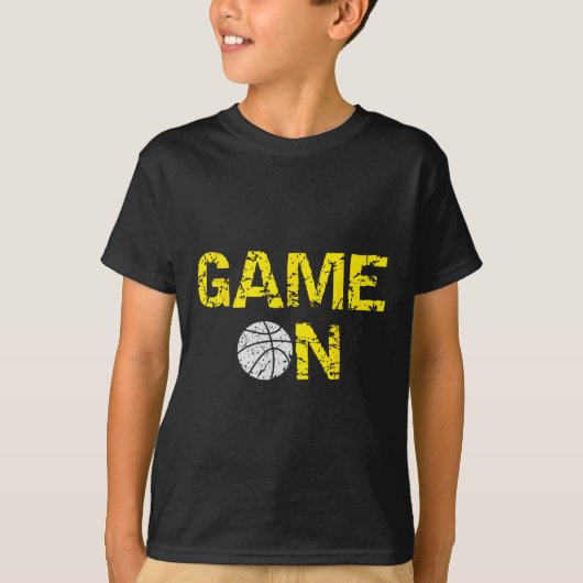 Spiel auf Basketball; Blue Black Yellow Gold Team  T-Shirt (Vorderseite)