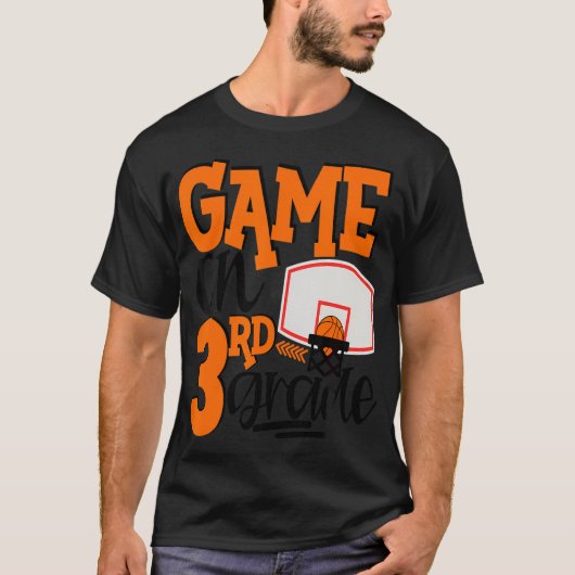 Spiel auf dem 3. Klasse Spaß Basketball Schule T S T-Shirt (Vorderseite)