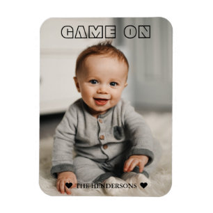 Spiel auf dem Foto der Familie Magnet