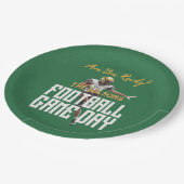 Spiel auf dem Fußball-Spieler auf dem Green Pappteller (Schrägansicht)