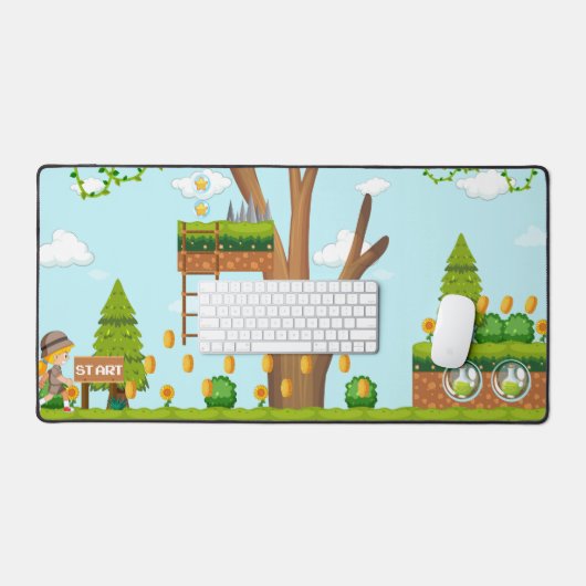 Spiel auf dem Hintergrund Sidescroller Schreibtisc Schreibtischunterlage (Tastatur & Maus)