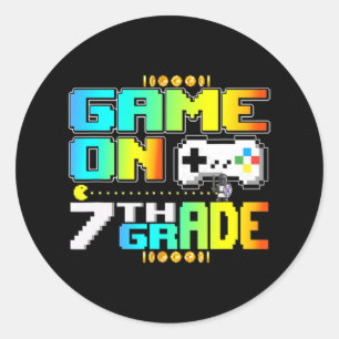 Spiel auf der 7. Stufe Gaming Video Gamer zurück n Runder Aufkleber
