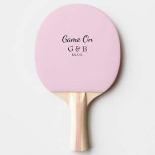 Spiel auf, füge Namen des Paares, Hochzeitsfeieror Tischtennis Schläger
