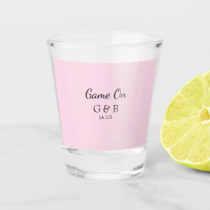 Spiel auf, fügt Namen des Paares Hochzeitsfeier Or Schnapsglas