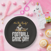 Spiel auf Fußball-Spieler auf schwarz Pappteller (Party)