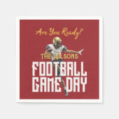 Spiel auf Fußball Spieler in Rot Serviette (Vorderseite)