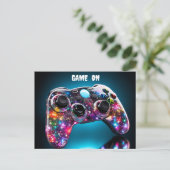 Spiel auf lebendiger Fernbedienung Postkarte (Stehend Vorderseite)