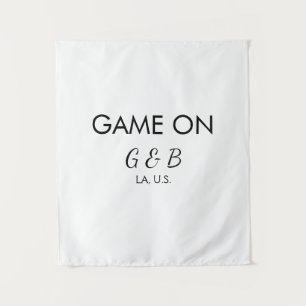 Spiel auf - Namen des Paares, Hochzeitsfeier, Ort, Wandteppich