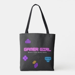 Spiel auf Neon rosa, grün, Video-Gamer Tasche