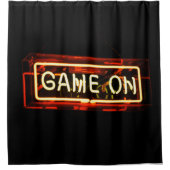 Spiel auf Neon Sign Sport Gaming Gamer Duschvorhang (Vorderseite)