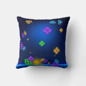 Spiel auf Neongrün, Blau, Gamer Throw Kissen (Rückseite)