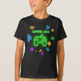 Spiel auf Neongrün, Blau & Gelb Gamer T - Shirt