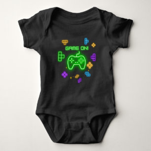 Spiel auf Neongrün, Blau und Gelb Gamer Baby Baby Strampler