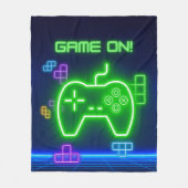Spiel auf neongrün, blau Video-Gamer Fleecedecke (Vorderseite)