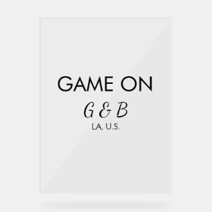 Spiel auf Pärchen Namen Hochzeitsfeier Platz Stadt Acrylschild