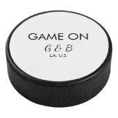 Spiel auf Pärchen Namen Hochzeitsfeier Platz Stadt Eishockey Puck (3/4)