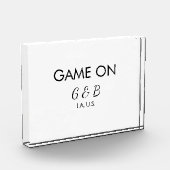 Spiel auf Pärchen Namen Hochzeitsfeier Platz Stadt Fotoblock (Links)