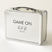 Spiel auf Pärchen Namen Hochzeitsfeier Platz Stadt Metall Brotdose (Rückseite)