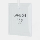 Spiel auf Pärchen Namen Hochzeitsfeier Platz Stadt Ornament Aus Glas (Vorderseite links)